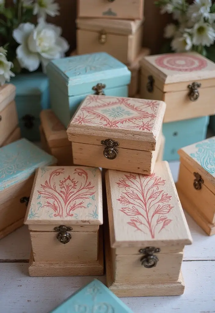 27 Wooden Box Painting Ideas That Make Storage Stylish and Creative - 13. Ombre Stenciling