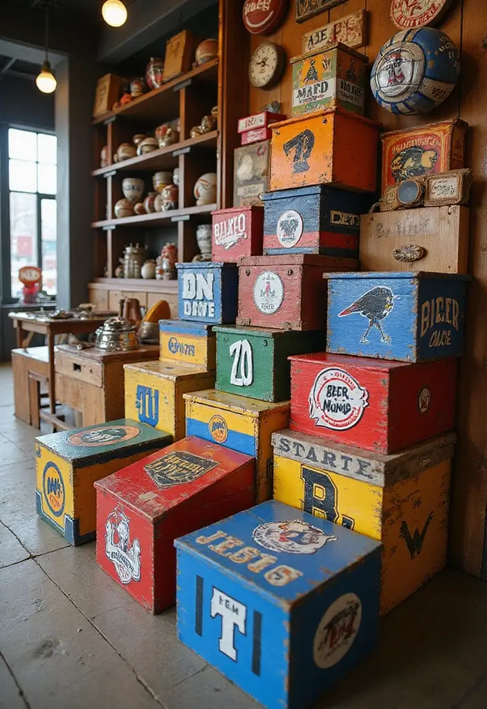 27 Wooden Box Painting Ideas That Make Storage Stylish and Creative - 19. Sports Themes