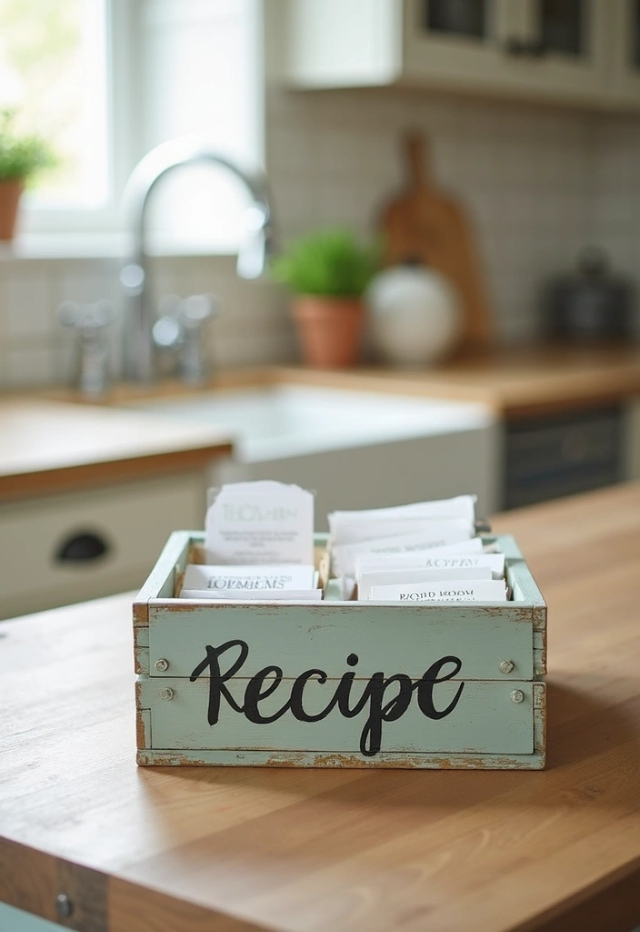 27 Wooden Crate Painting Ideas That Make Storage Functional and Pretty - 21. Personalized Recipe Box