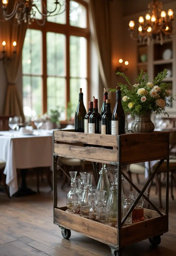 27 Wooden Crate Painting Ideas That Make Storage Functional and Pretty - 23. Rustic Bar Cart