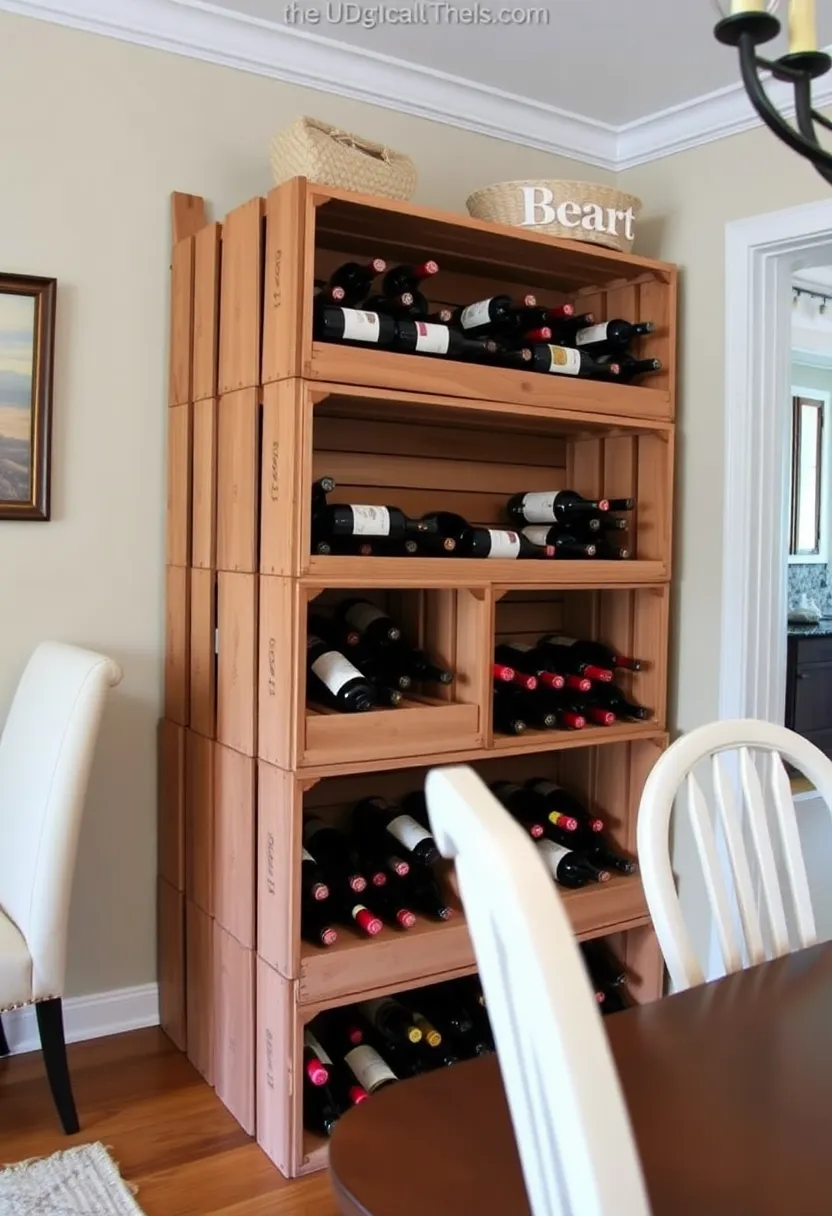 27 Wooden Crate Painting Ideas That Make Storage Functional and Pretty - 25. Crate Wine Rack