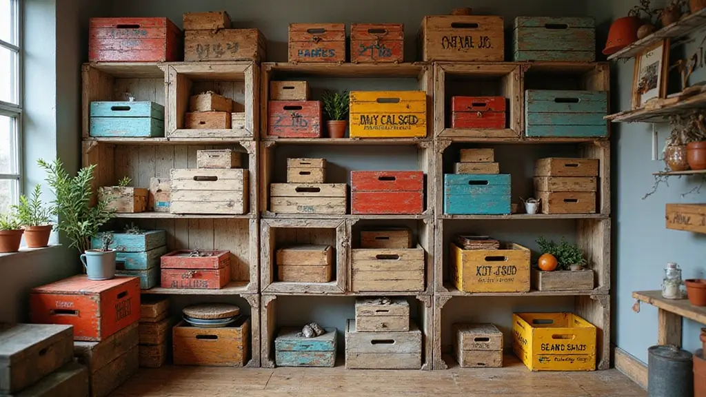 27 Wooden Crate Painting Ideas That Make Storage Functional and Pretty