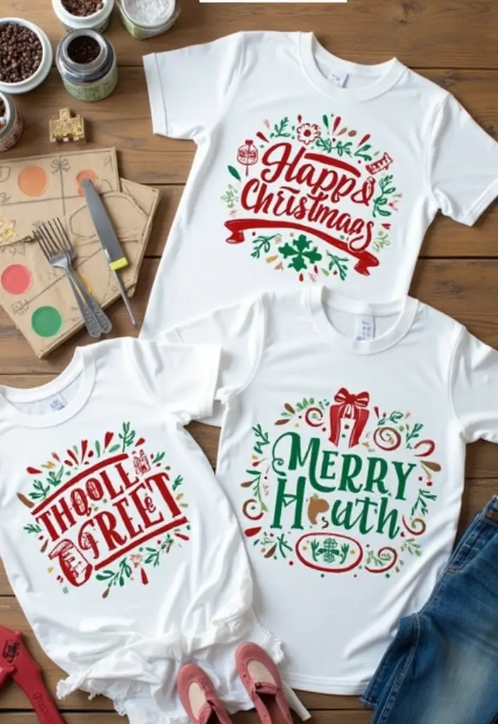 27 Xmas Craft Ideas That Make Your Holidays Extra Special 72 27 Xmas Craft Ideas That Make Your Holidays Extra Special - 14. Christmas-Themed T-Shirts