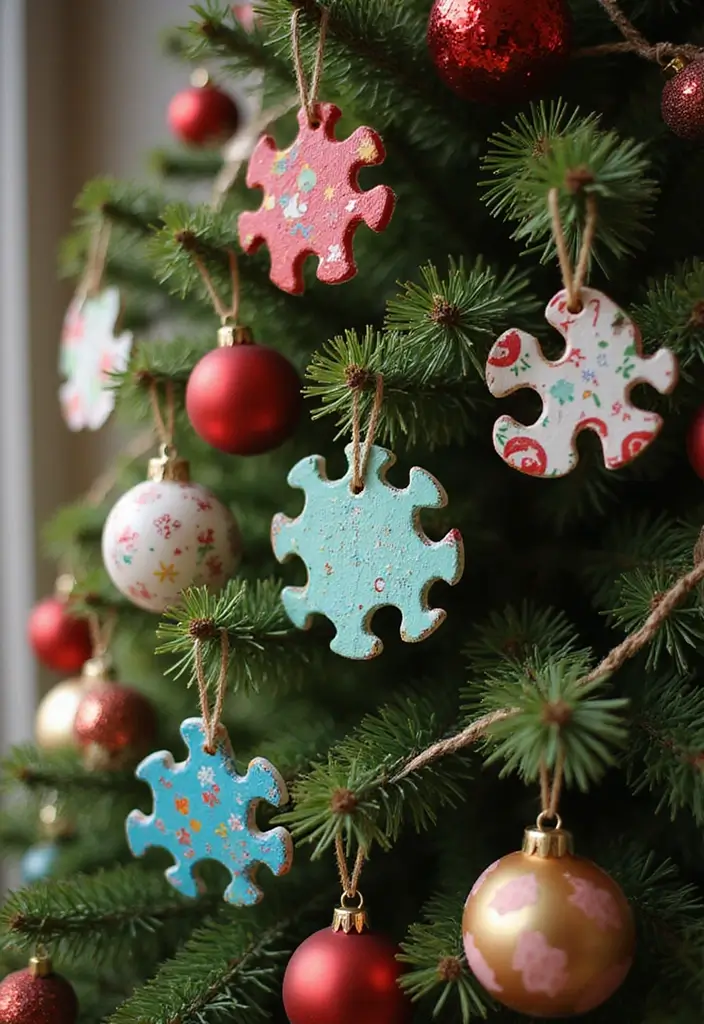 27 Xmas Craft Ideas That Make Your Holidays Extra Special 99 27 Xmas Craft Ideas That Make Your Holidays Extra Special - 19. Christmas Puzzle Art