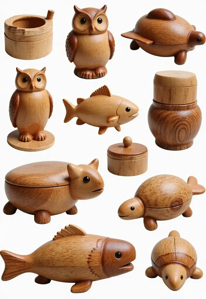 28 Bandsaw Box Ideas That Turn Woodworking Into Art - 1. Whimsical Animal Shapes