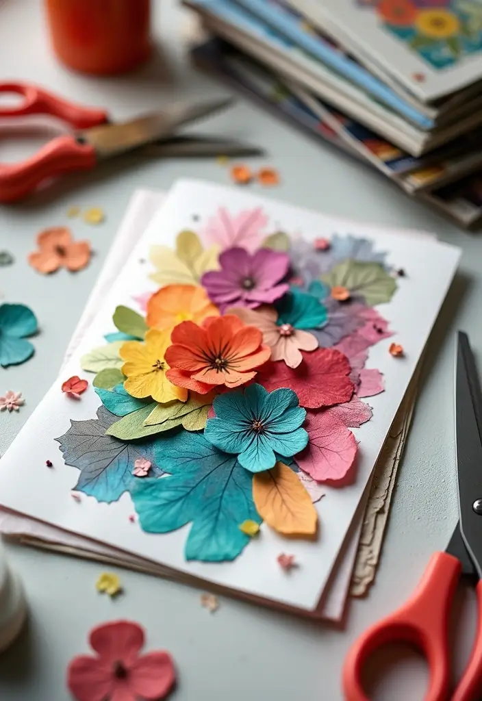 28 Card Craft Ideas That Make Handmade Greeting Cards Special - 1. Recycled Paper Collage Cards