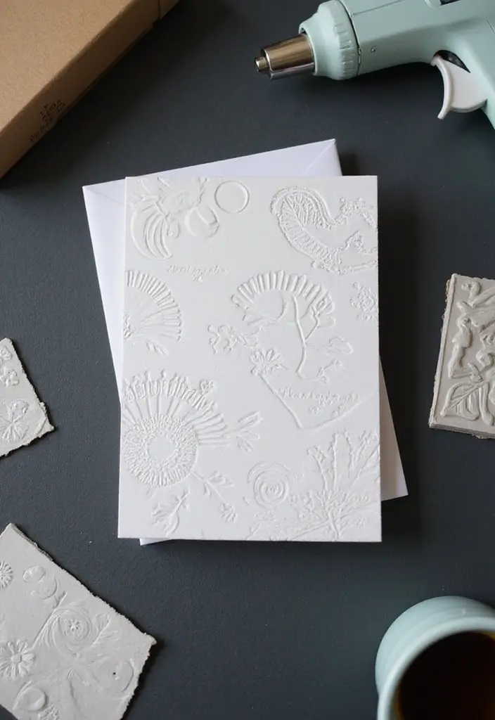 28 Card Craft Ideas That Make Handmade Greeting Cards Special - 13. Embossed Cards for Texture