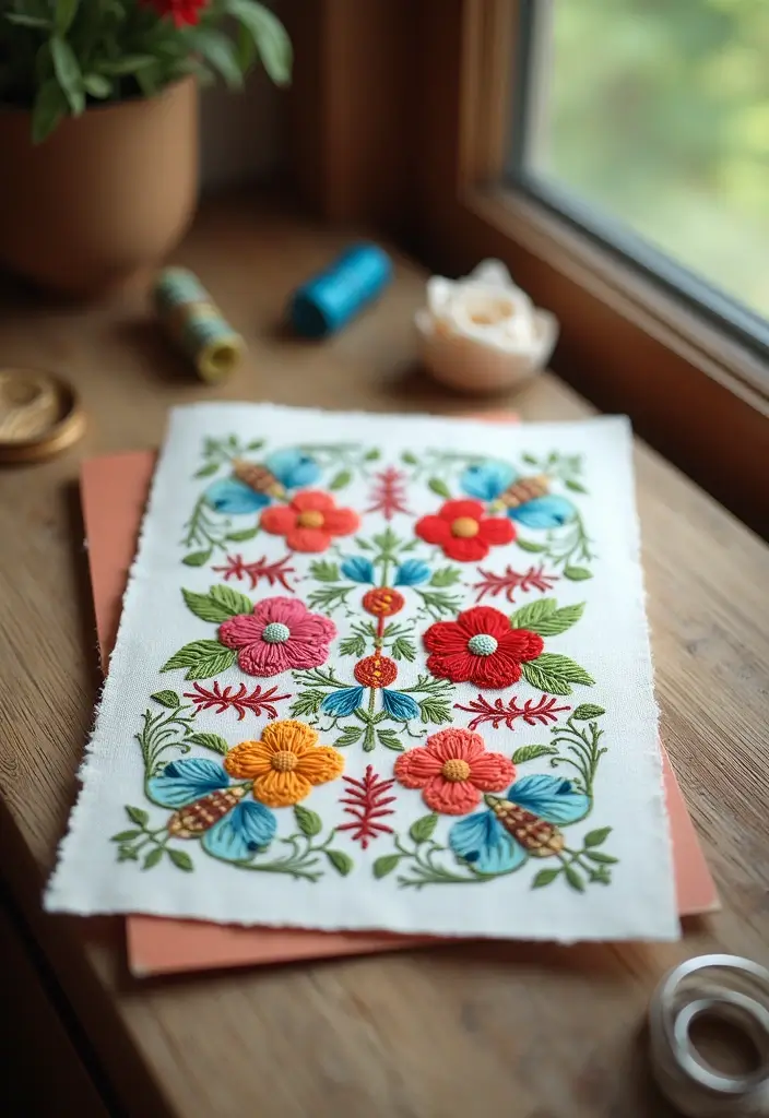 28 Card Craft Ideas That Make Handmade Greeting Cards Special - 24. Hand-Stitched Cards