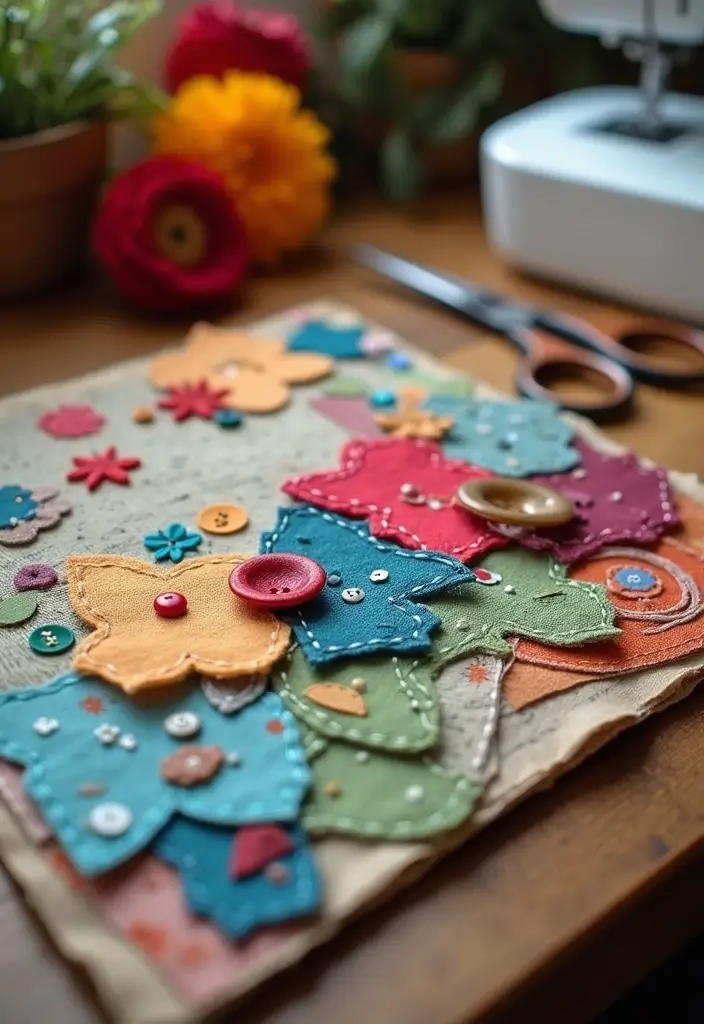 28 Card Craft Ideas That Make Handmade Greeting Cards Special - 5. Upcycled Fabric Cards