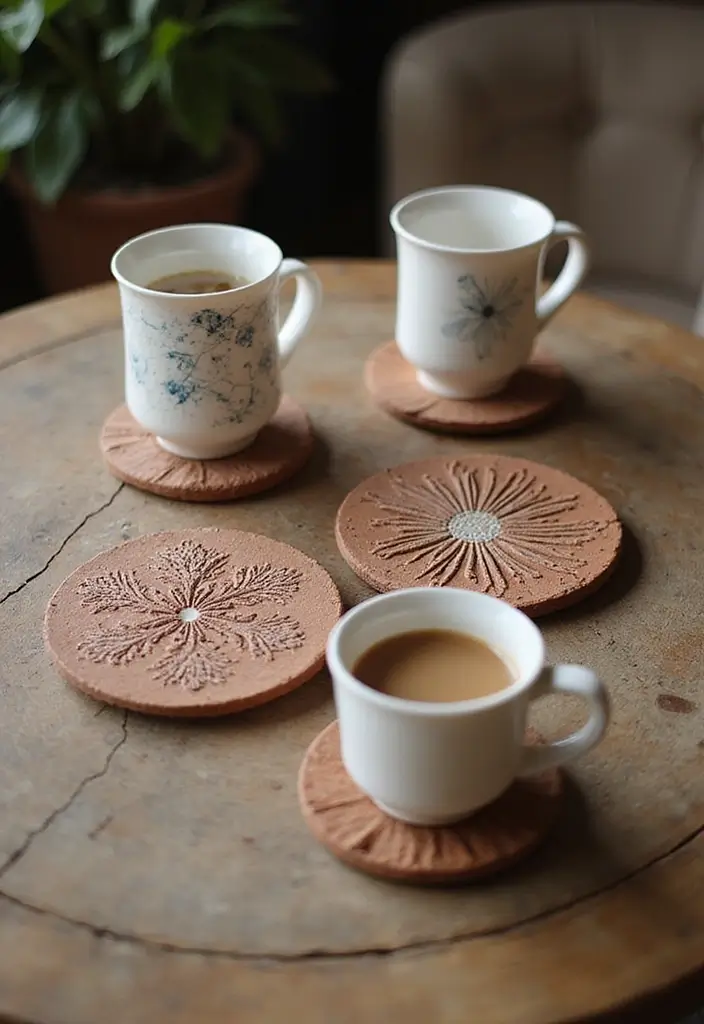 28 Clay Craft Ideas Aesthetic That Make Handmade Art Stylish - 14. Clay Coasters