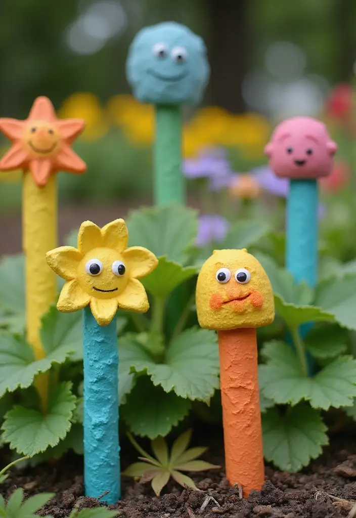 28 Clay Craft Ideas Aesthetic That Make Handmade Art Stylish - 17. Clay Garden Stakes