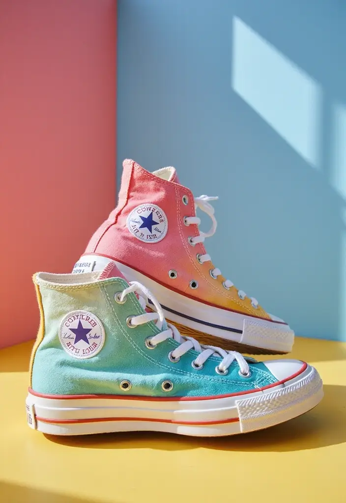 28 Converse Decoration Ideas That Personalize Sneakers Creatively - 15. Color Wash Techniques