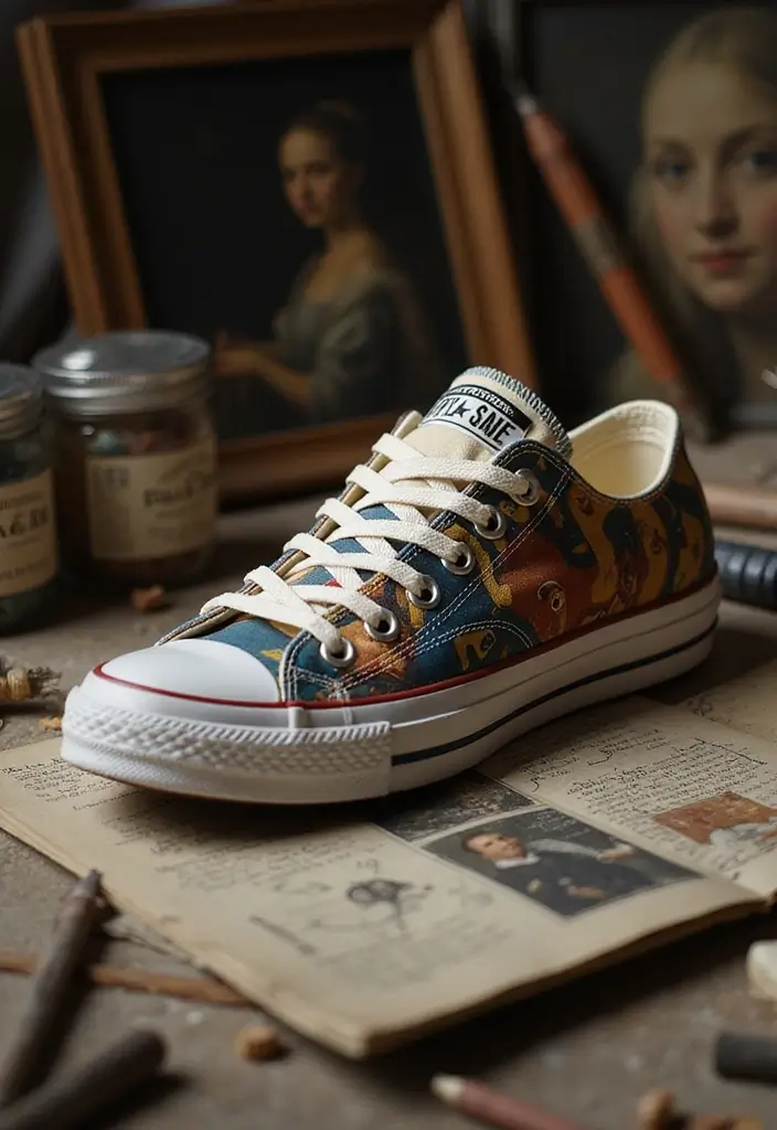 28 Converse Decoration Ideas That Personalize Sneakers Creatively - 16. Iconic Artwork Inspirations