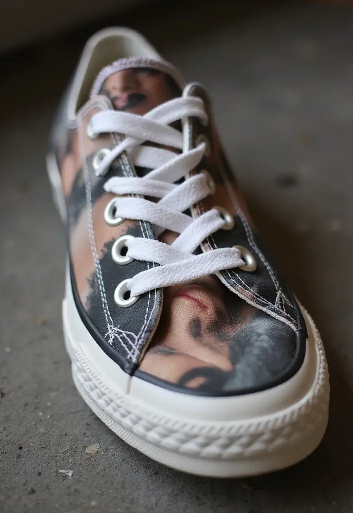 28 Converse Decoration Ideas That Personalize Sneakers Creatively - 23. Personal Photography