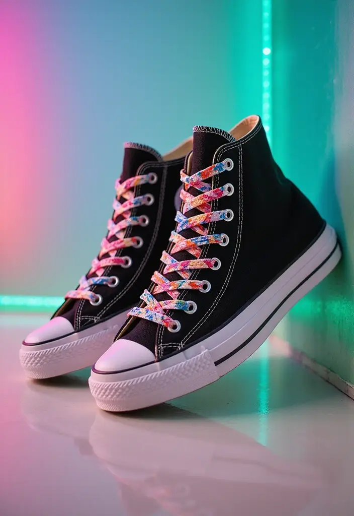 28 Converse Decoration Ideas That Personalize Sneakers Creatively - 3. Laces that Pop