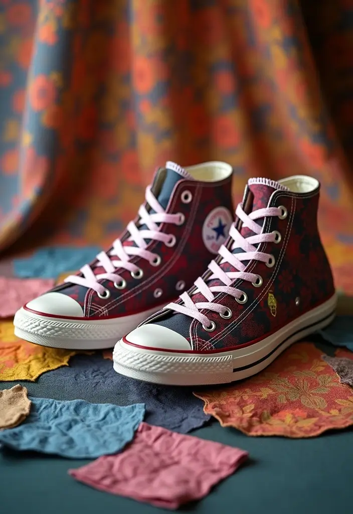 28 Converse Decoration Ideas That Personalize Sneakers Creatively - 7. DIY Fabric Swatches