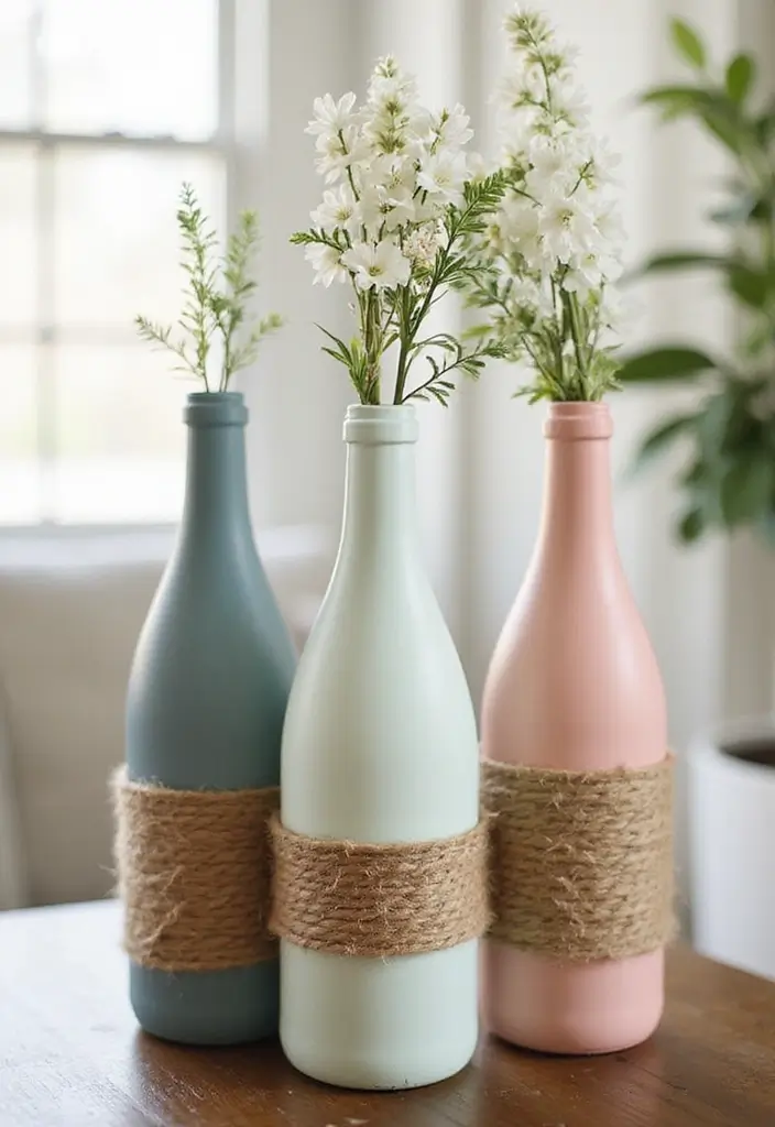 28 Craft Ideas To Sell That Make Money Fun and Creative - 1. Upcycled Wine Bottle Vases