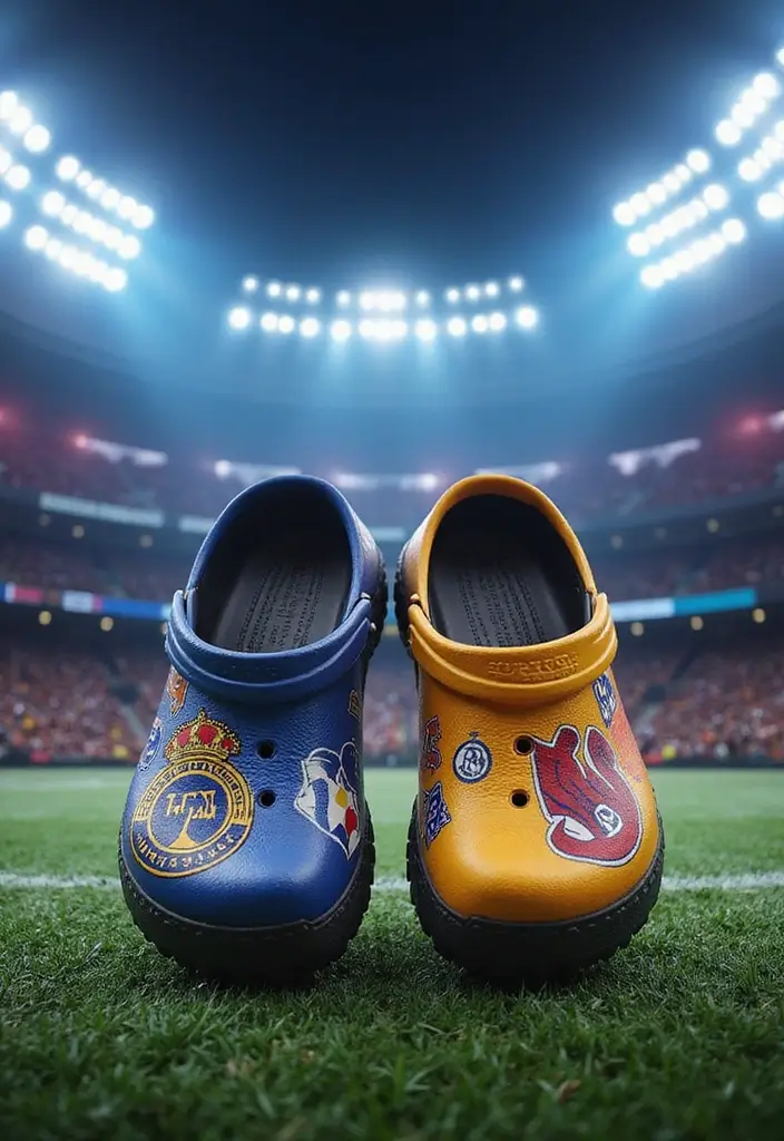 28 Crocs Painting Ideas That Turn Shoes Into Fun Statement Pieces 48 28 Crocs Painting Ideas That Turn Shoes Into Fun Statement Pieces - 10. Sports Team Spirit