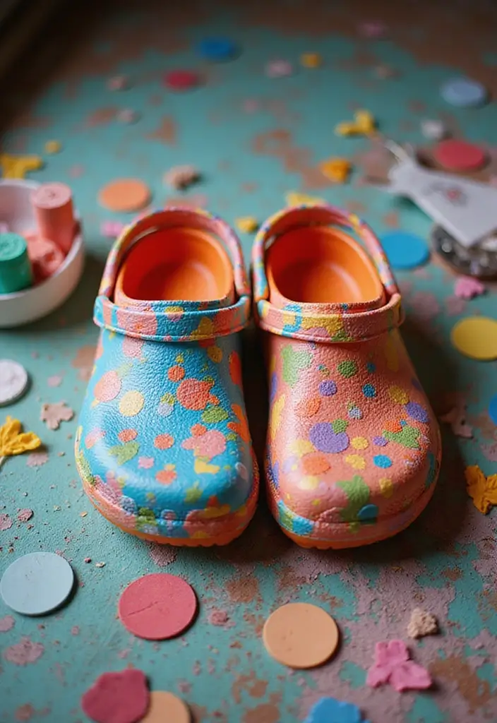 28 Crocs Painting Ideas That Turn Shoes Into Fun Statement Pieces 86 28 Crocs Painting Ideas That Turn Shoes Into Fun Statement Pieces - 18. Whimsical Patterns