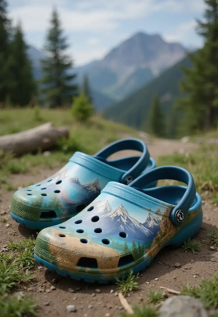 28 Crocs Painting Ideas That Turn Shoes Into Fun Statement Pieces 87 28 Crocs Painting Ideas That Turn Shoes Into Fun Statement Pieces - 19. Adventure Themes