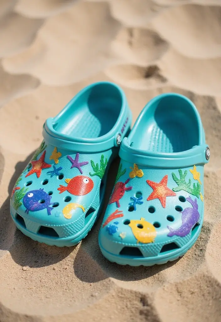 28 Crocs Painting Ideas That Turn Shoes Into Fun Statement Pieces 6 28 Crocs Painting Ideas That Turn Shoes Into Fun Statement Pieces - 2. Under the Sea