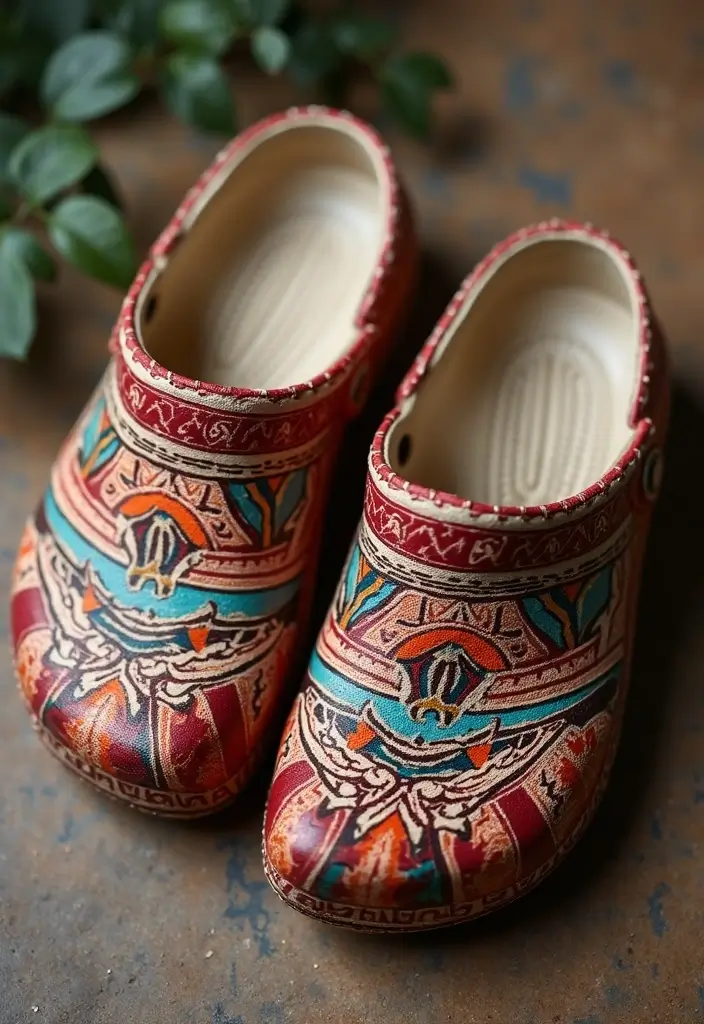 28 Crocs Painting Ideas That Turn Shoes Into Fun Statement Pieces 101 28 Crocs Painting Ideas That Turn Shoes Into Fun Statement Pieces - 21. Cultural Motifs