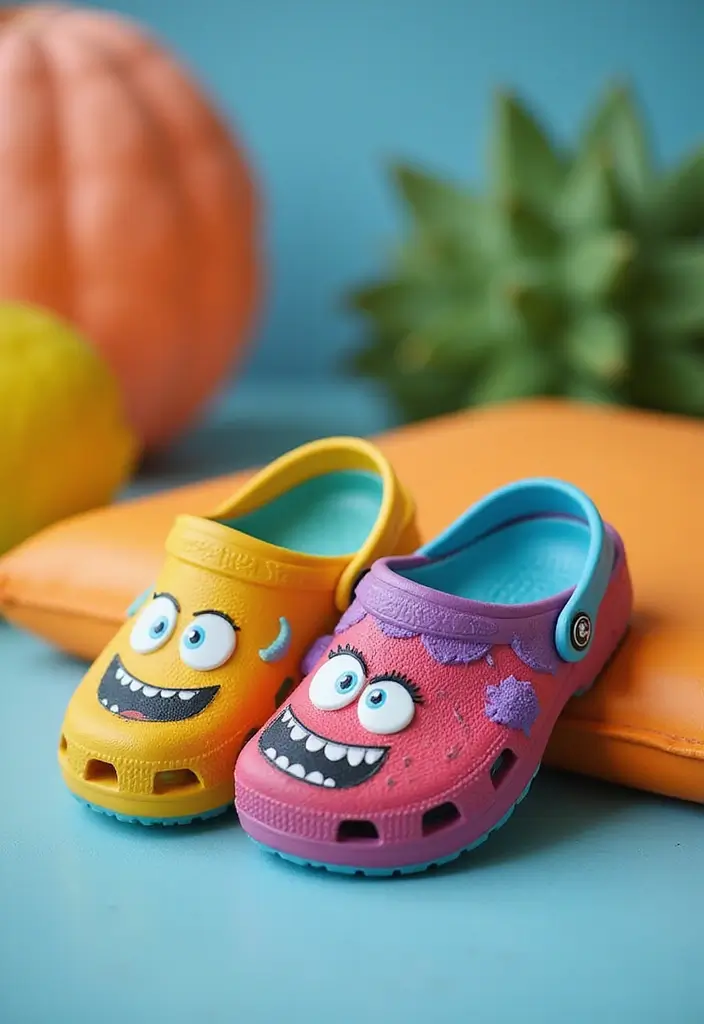 28 Crocs Painting Ideas That Turn Shoes Into Fun Statement Pieces 113 28 Crocs Painting Ideas That Turn Shoes Into Fun Statement Pieces - 23. Cute Monsters