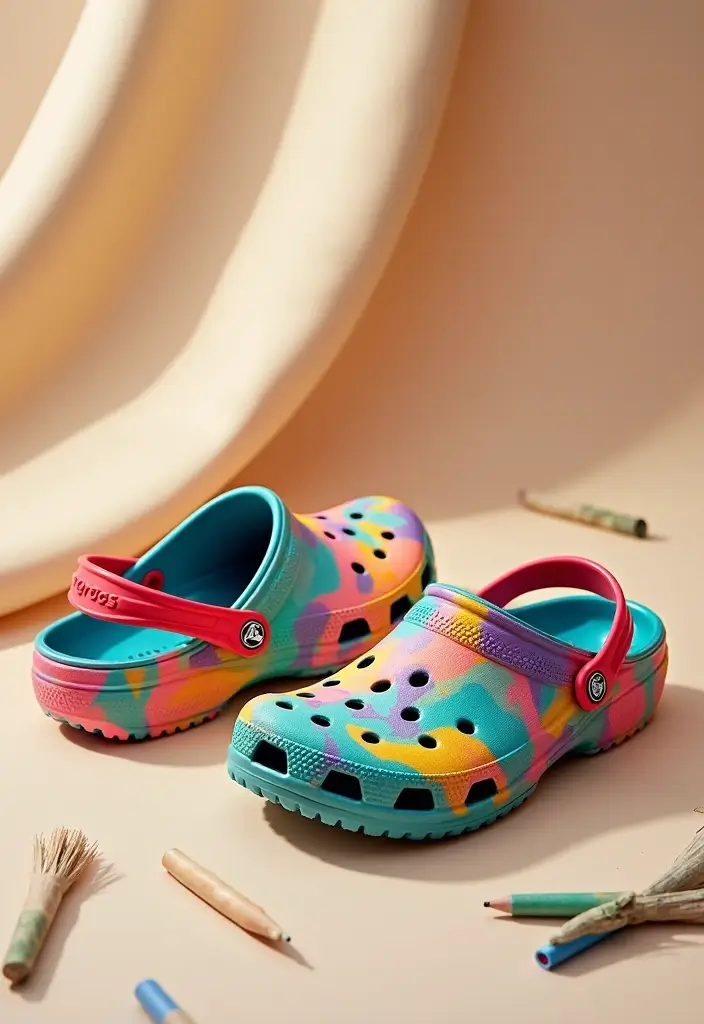 28 Crocs Painting Ideas That Turn Shoes Into Fun Statement Pieces 28 28 Crocs Painting Ideas That Turn Shoes Into Fun Statement Pieces - 6. Geometric Patterns