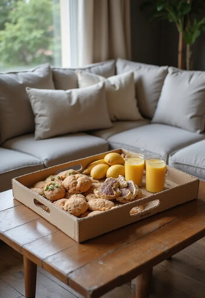 28 DIY Cardboard Box Ideas That Transform Recycled Materials - 10. Functional Decorative Trays