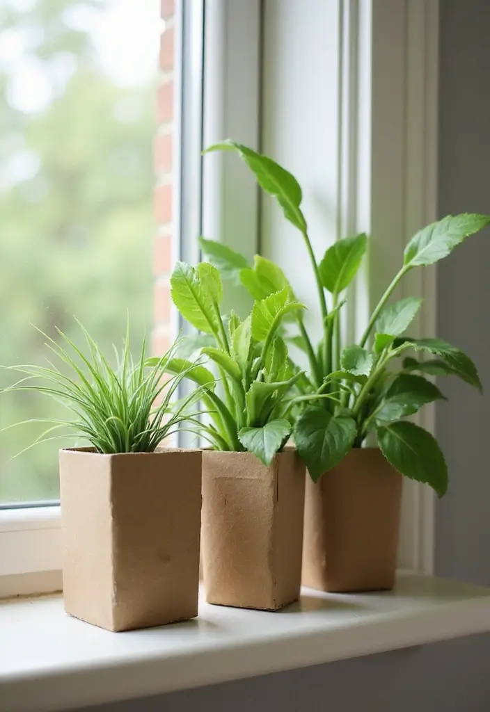 28 DIY Cardboard Box Ideas That Transform Recycled Materials - 12. Unique Plant Holders