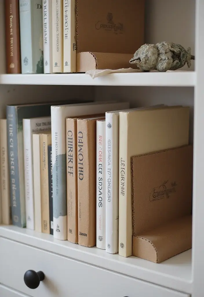 28 DIY Cardboard Box Ideas That Transform Recycled Materials - 14. Functional Bookends