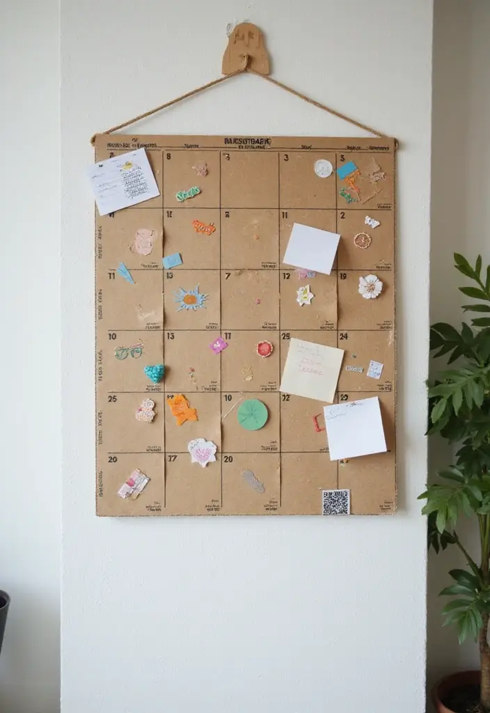 28 DIY Cardboard Box Ideas That Transform Recycled Materials - 25. Cardboard Calendar Board