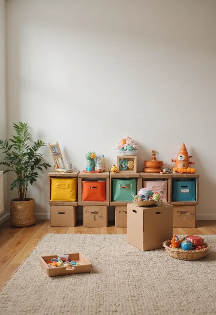 28 DIY Cardboard Box Ideas That Transform Recycled Materials - 6. Playful Toy Storage