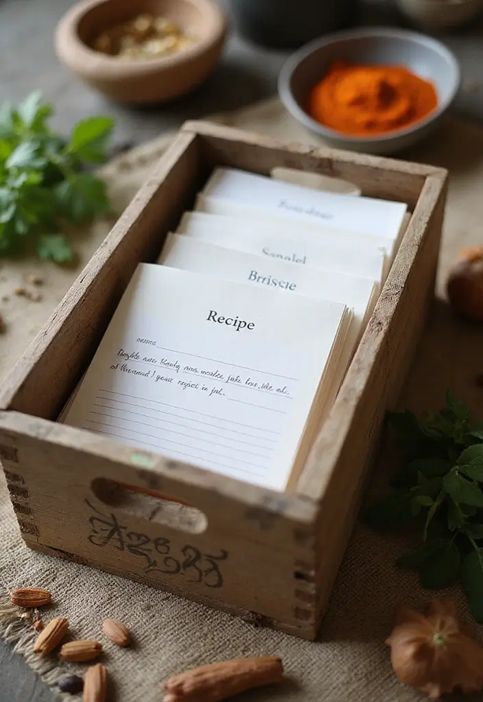 28 DIY Recipe Box Ideas That Keep Family Recipes Organized - 13. Repurposed Crate Recipe Box