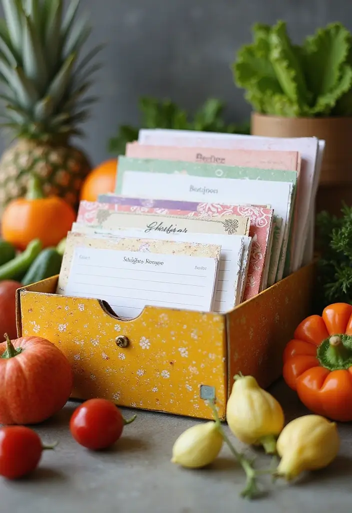 28 DIY Recipe Box Ideas That Keep Family Recipes Organized - 15. Colorful Recipe Card Box