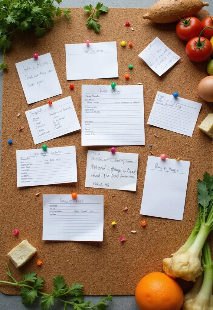 28 DIY Recipe Box Ideas That Keep Family Recipes Organized - 21. Corkboard Recipe Display