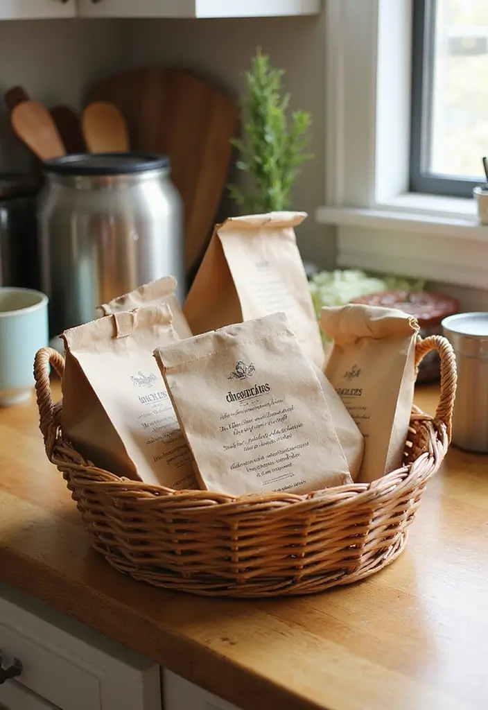 28 DIY Recipe Box Ideas That Keep Family Recipes Organized - 22. Simple Paper Bag Recipe Storage