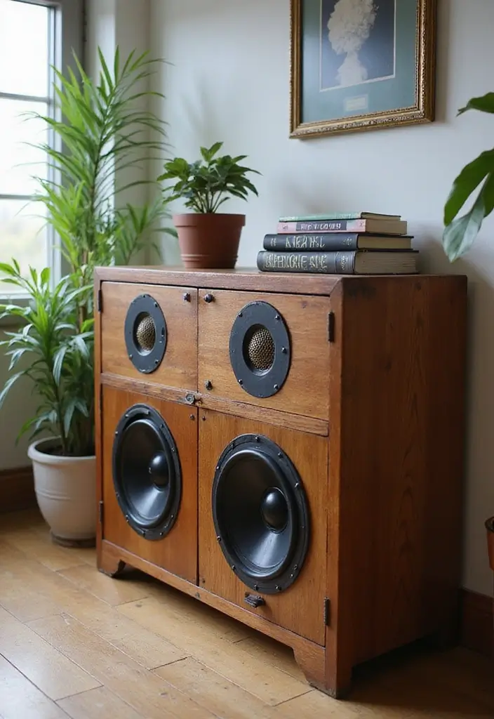 28 DIY Speaker Box Ideas That Upgrade Your Audio Setup - 12. Old Drawer Speaker Box