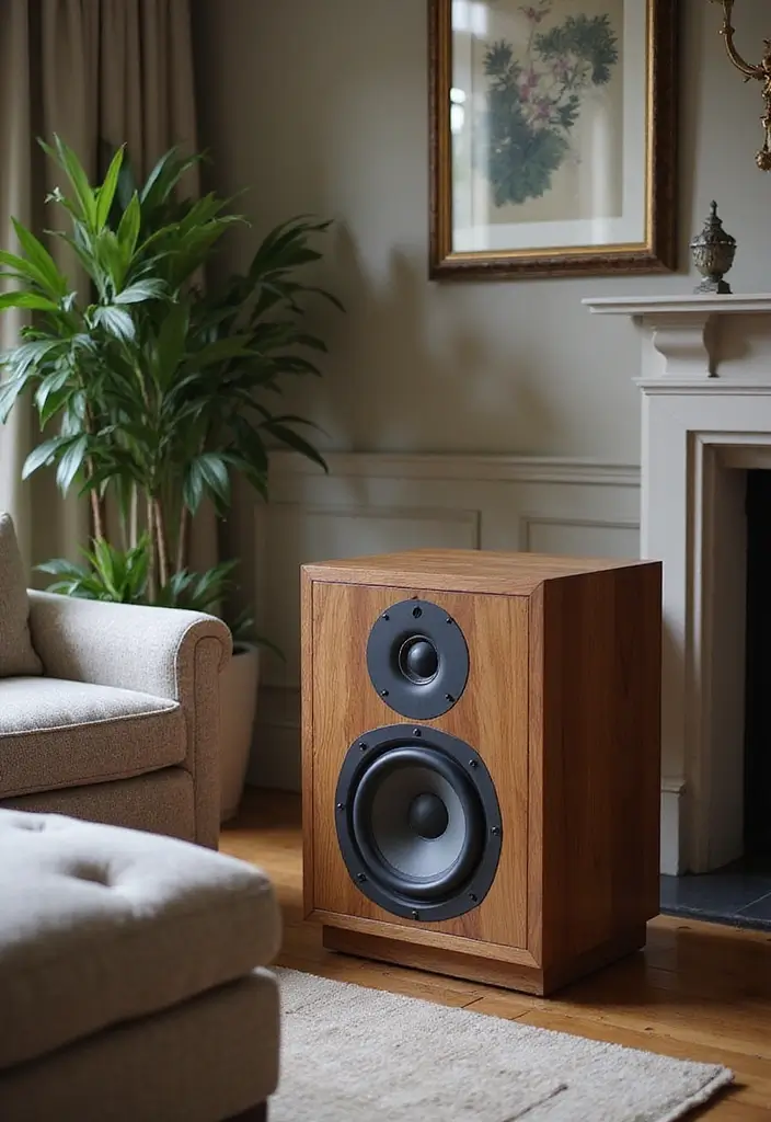 28 DIY Speaker Box Ideas That Upgrade Your Audio Setup - 17. Fabric and Wood Combination