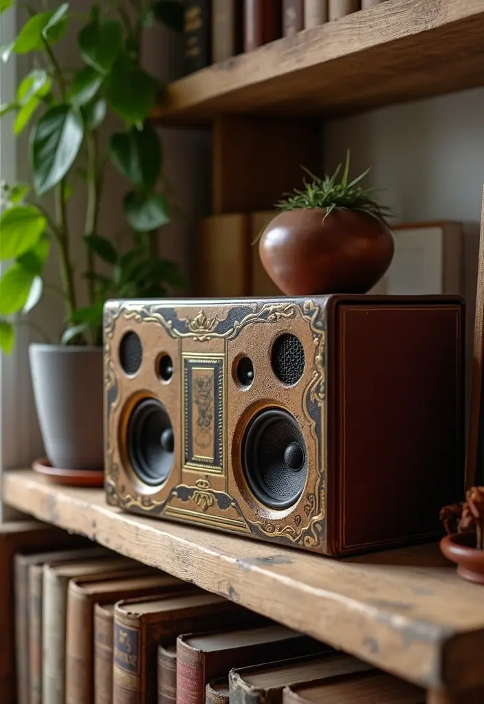 28 DIY Speaker Box Ideas That Upgrade Your Audio Setup - 18. Unique Book Speaker Box