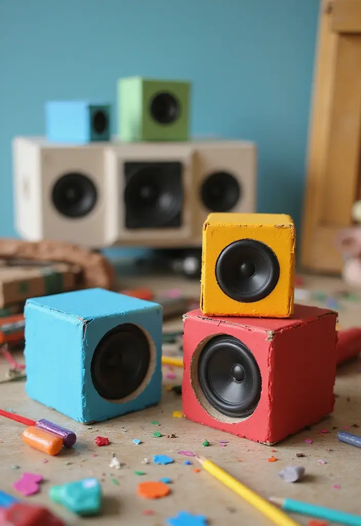 28 DIY Speaker Box Ideas That Upgrade Your Audio Setup - 2. Cardboard Tube Speakers