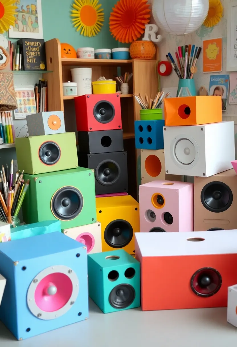 28 DIY Speaker Box Ideas That Upgrade Your Audio Setup - 26. Eco-Friendly Paper Mache Speakers