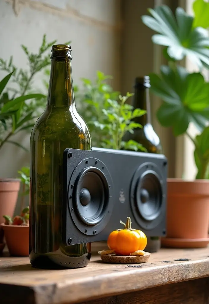 28 DIY Speaker Box Ideas That Upgrade Your Audio Setup - 7. Upcycled Glass Bottles