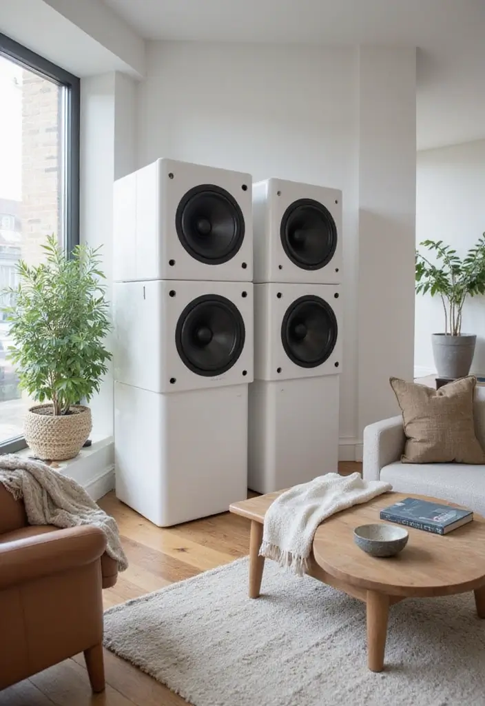 28 DIY Speaker Box Ideas That Upgrade Your Audio Setup - 9. Minimalist Pipe Speakers