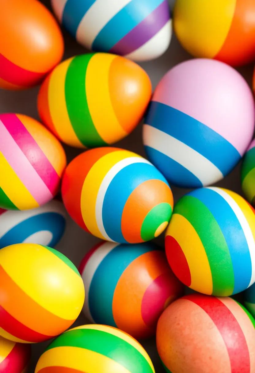 28 Easter Eggs Painting Ideas That Are Fun and Festive for All Ages - 15. Rainbow Stripes