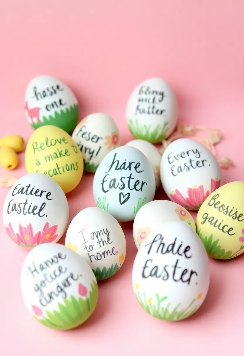 28 Easter Eggs Painting Ideas That Are Fun and Festive for All Ages - 17. Hand-Painted Quotes