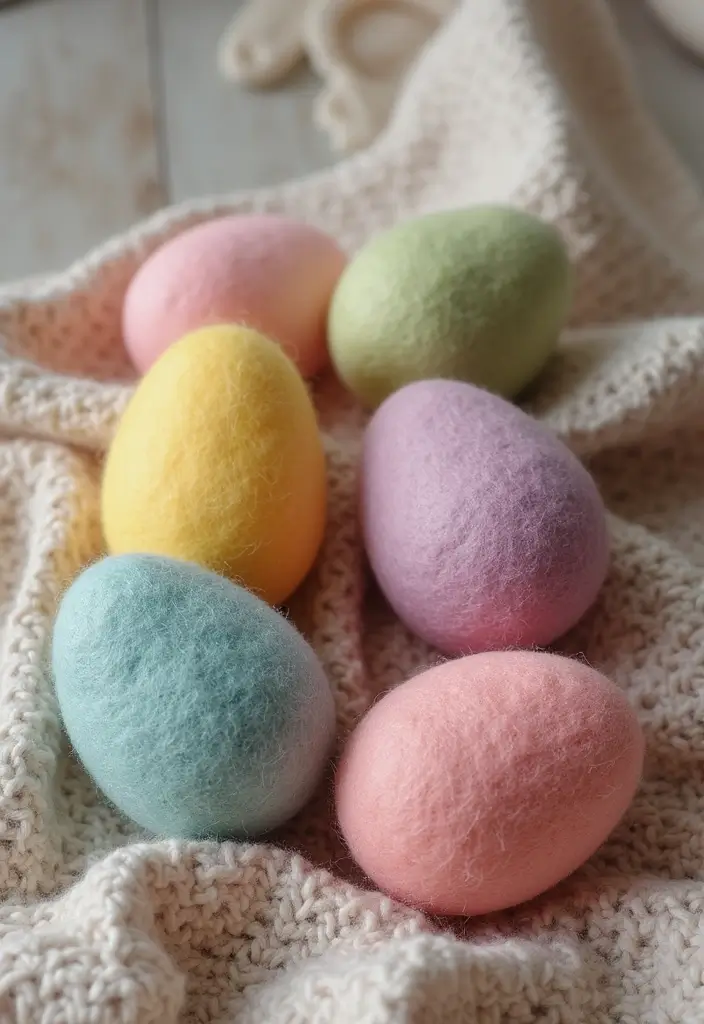 28 Easter Eggs Painting Ideas That Are Fun and Festive for All Ages - 19. Felt-Covered Eggs