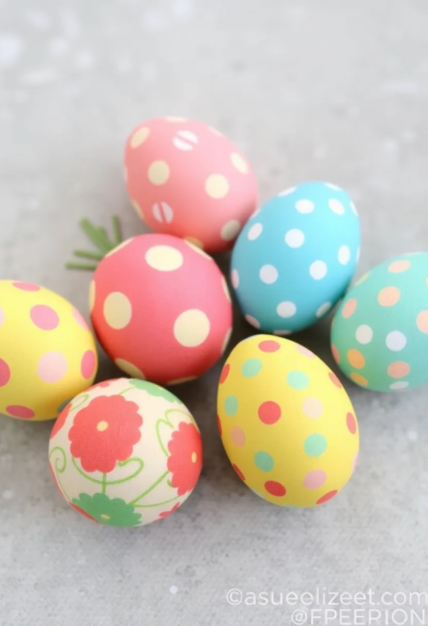 28 Easter Eggs Painting Ideas That Are Fun and Festive for All Ages - 25. Fabric-Patterned Eggs