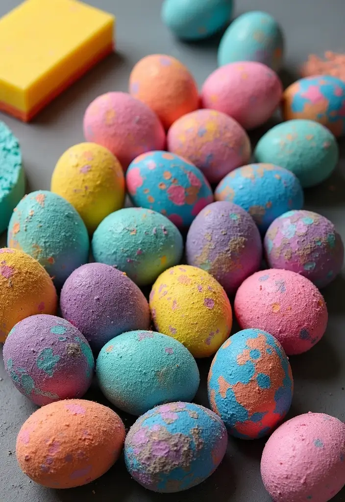28 Easter Eggs Painting Ideas That Are Fun and Festive for All Ages - 5. Sponge Painting Technique