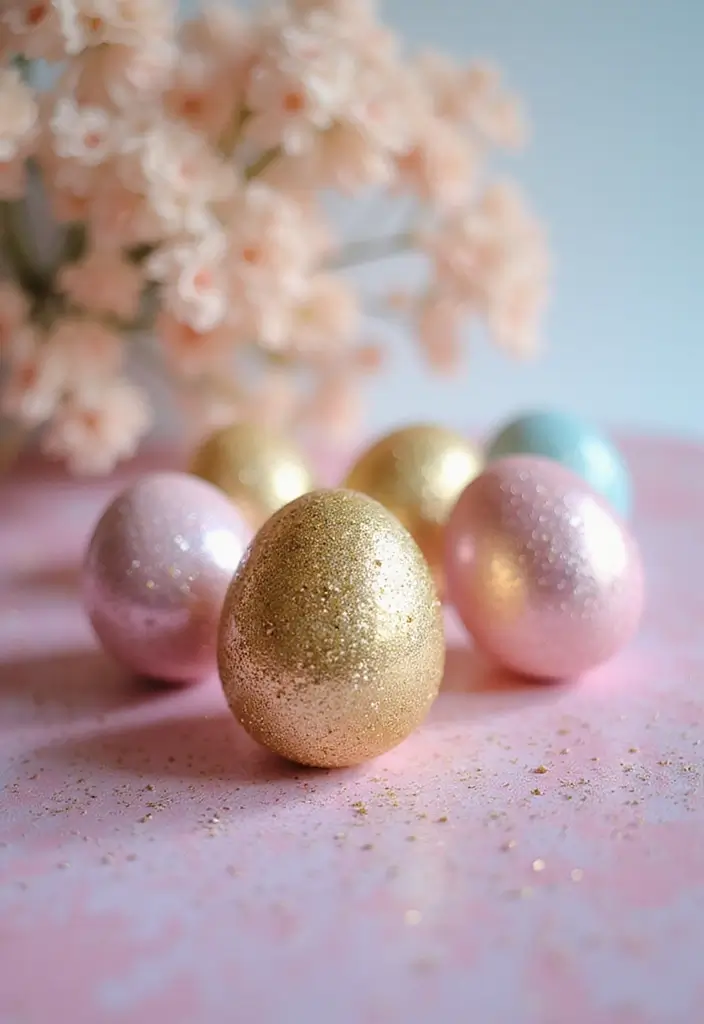 28 Easter Eggs Painting Ideas That Are Fun and Festive for All Ages - 7. Glittery Glam Eggs